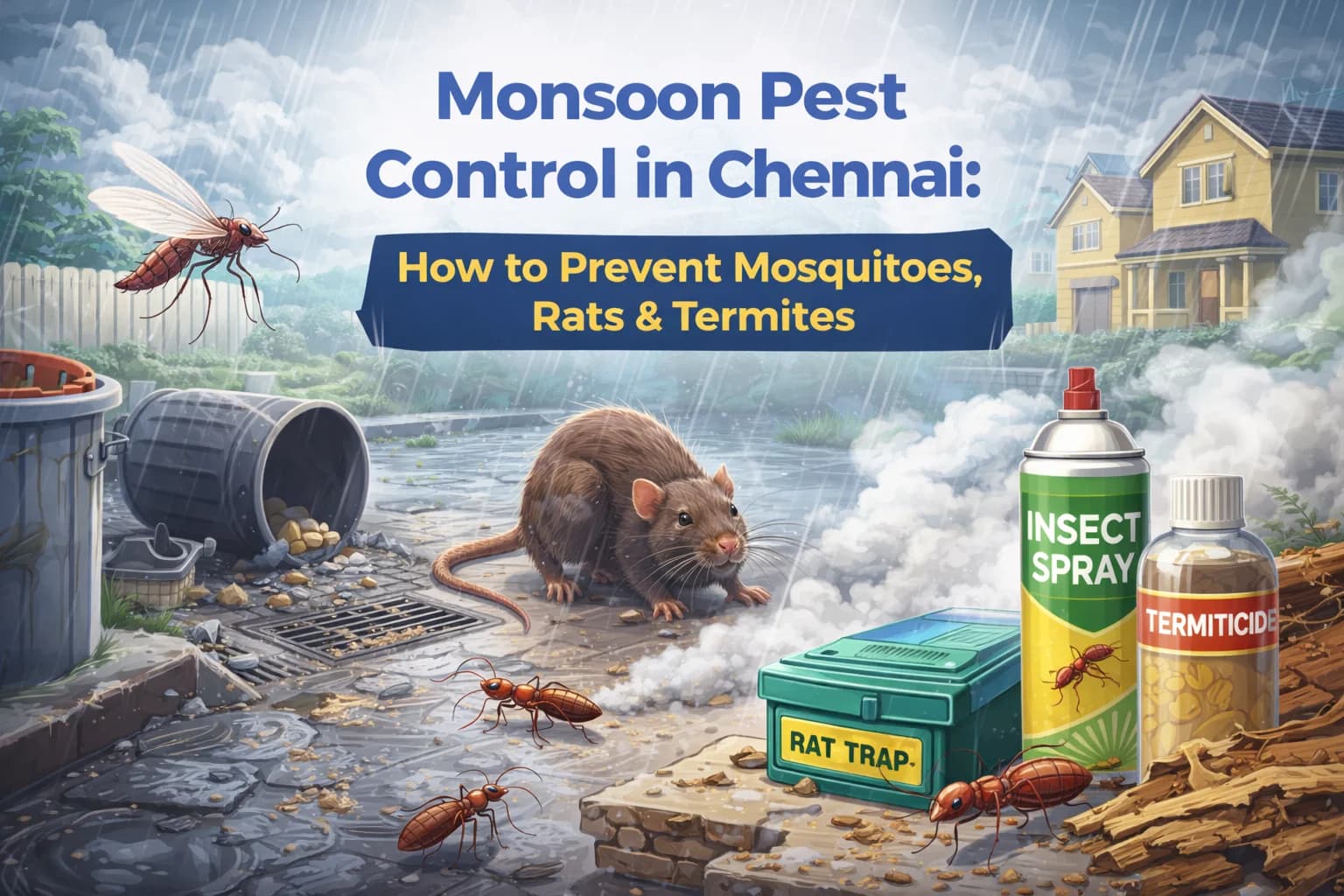 Monsoon Pest Control in Chennai: How to Prevent Mosquitoes, Rats & Termites